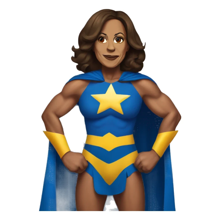 kamala harris superhero big muscles cape sticker