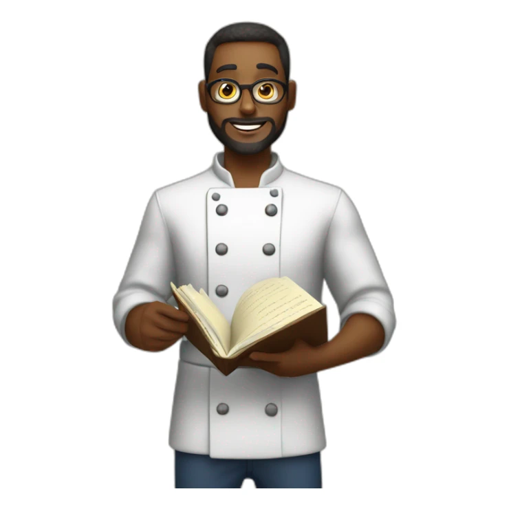 Gordan Ramey holding recipe book  sticker