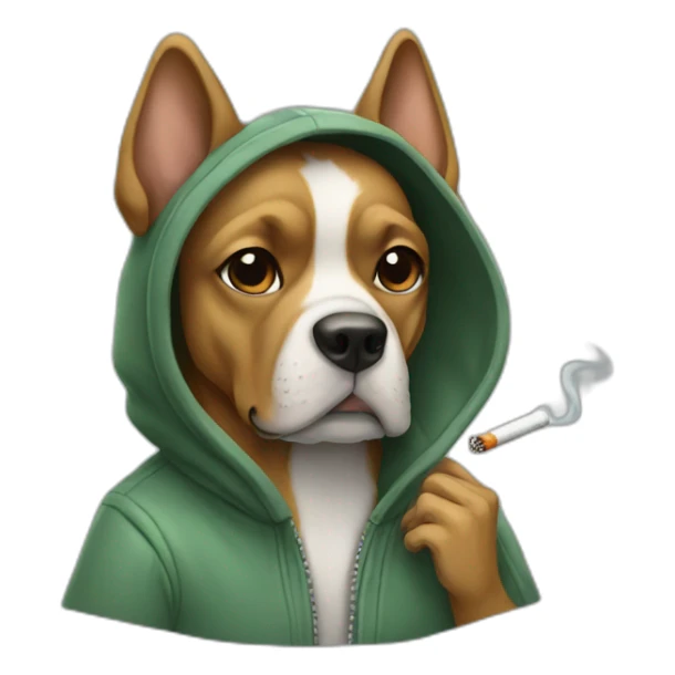 Dog wearing a hoodie and smoking a cigarette  sticker
