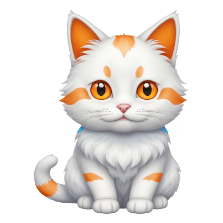 gato blanco con manchas naranjas y ojos azules sticker