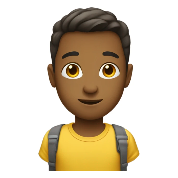 confident boy in yellow shirt without glasses sticker