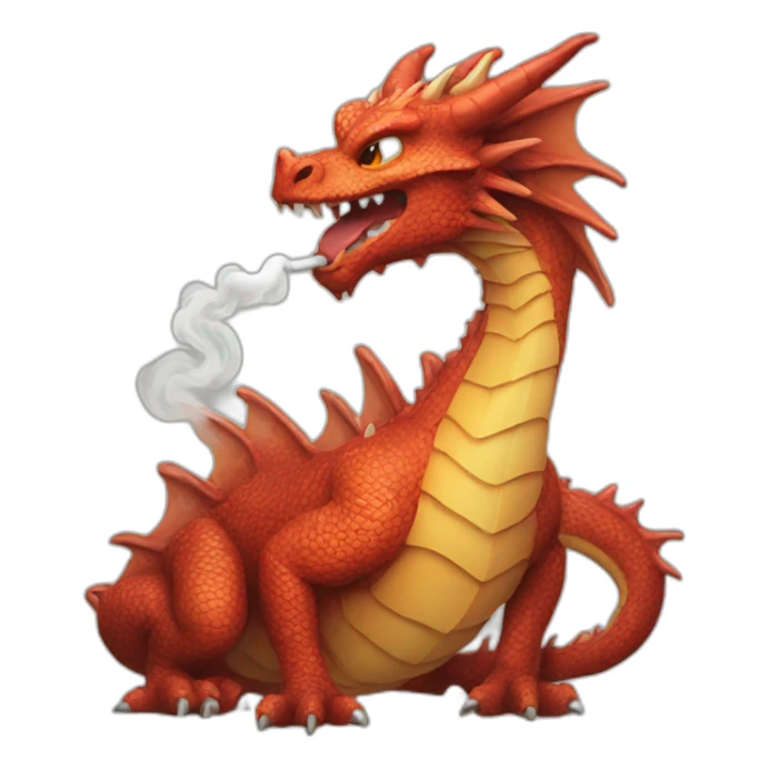 a dragon smoking sticker