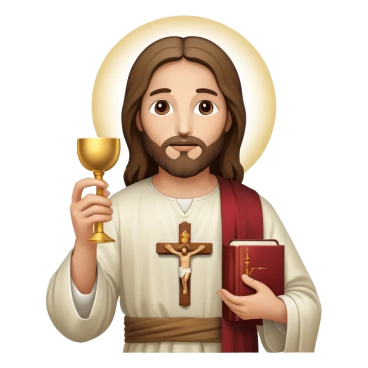 Jesus holding the Eucharist, celebrating Catholic Mass sticker