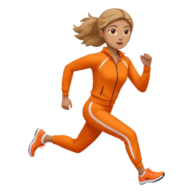 woman in orange sport suit running sticker