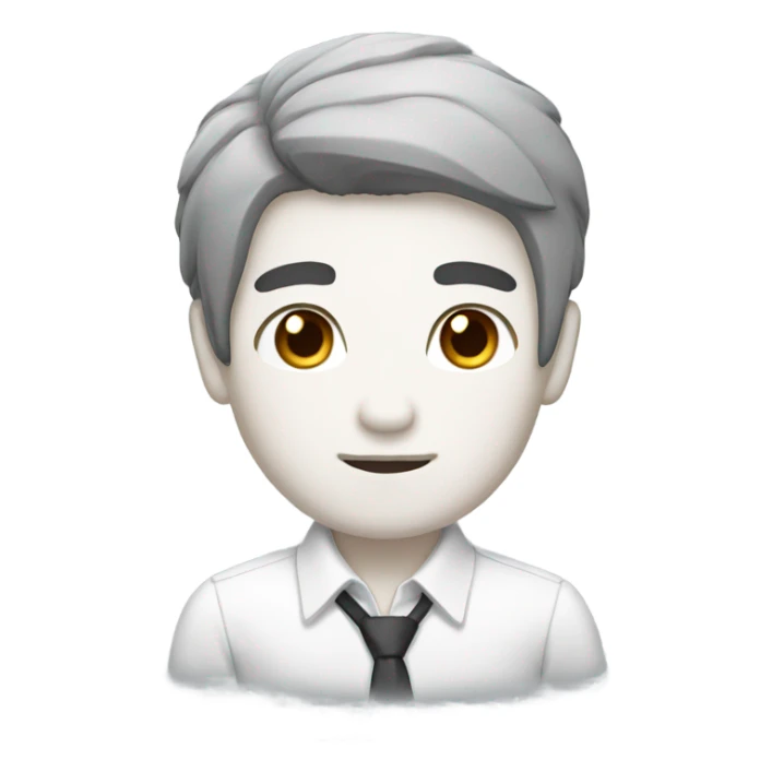 man from japan, white skin, black hair, formal shirt sticker