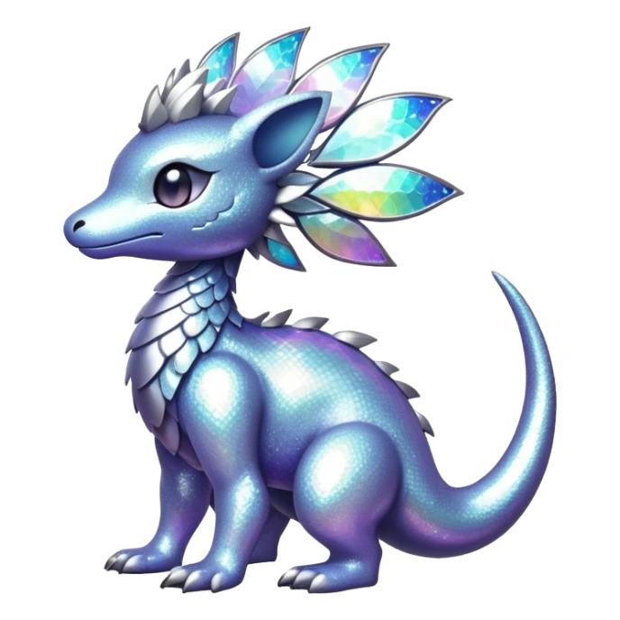 Shiny epic glittery silvery animal-fakemon-creature sticker