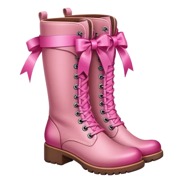 Pink boots with a pink ribbon  sticker