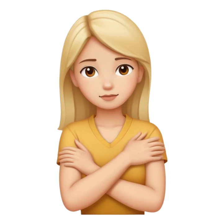 arms crossed holding neck girl sticker