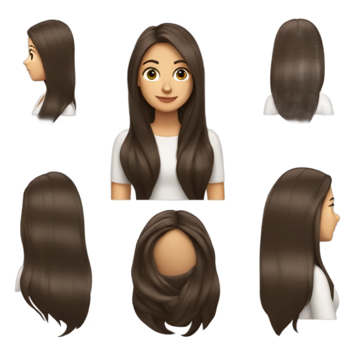 Brunette with extremely long hair sticker