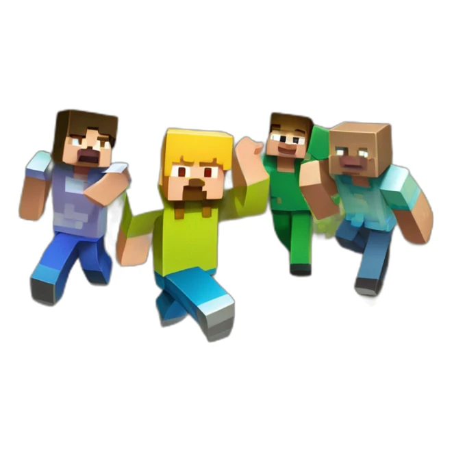 minecraft dirt blok with people waving on background sticker