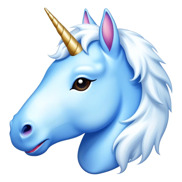 Blue unicorn with tongue sticking out  sticker
