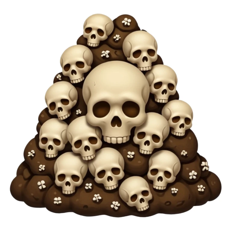 poop emoji with bones and skulls sticker