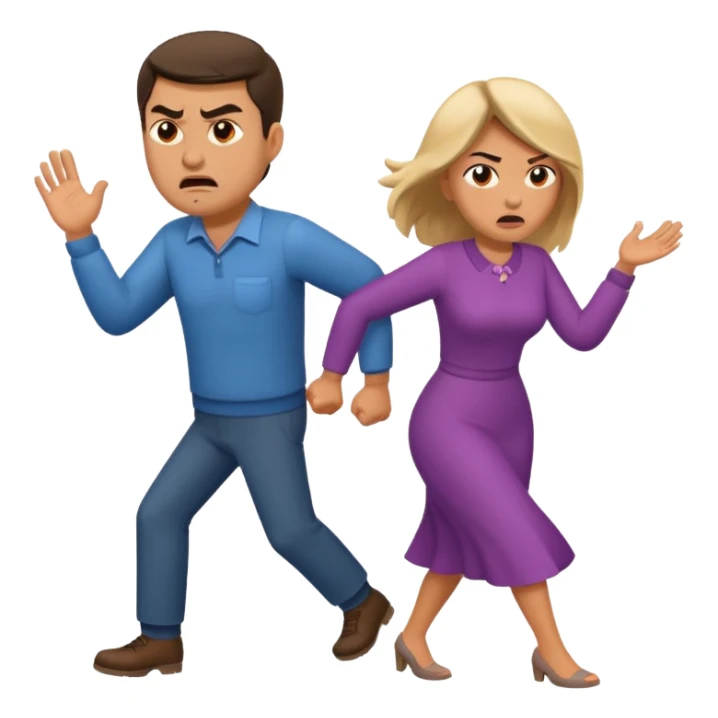 a man angrily moving his wife out the way  sticker