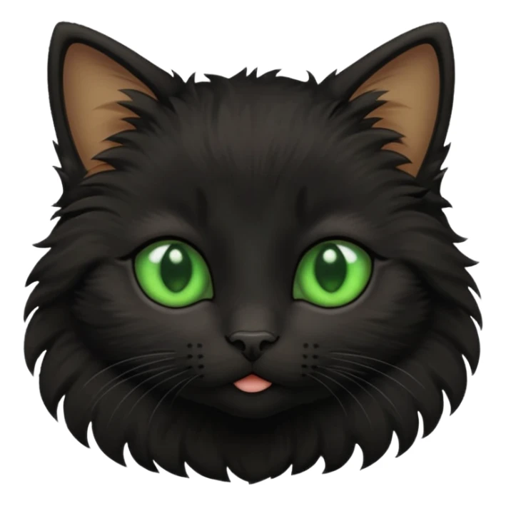 A photo-realistic digital illustration of a black kitten sticker
