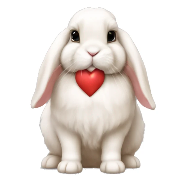 Holland lop bunny with heart  sticker