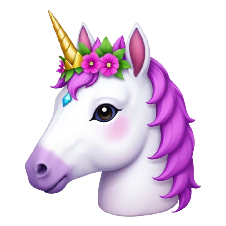 unicorn wearing Petunias crown sticker