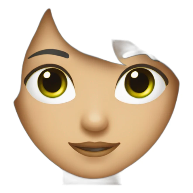 Chat gris aux yeux vert et fille sticker