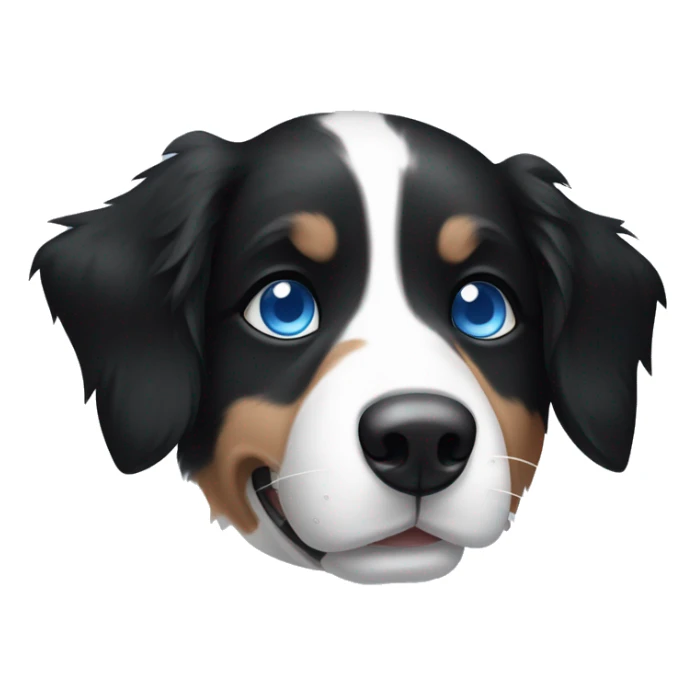 Short haired border collie, black and white face with blue eyes sticker