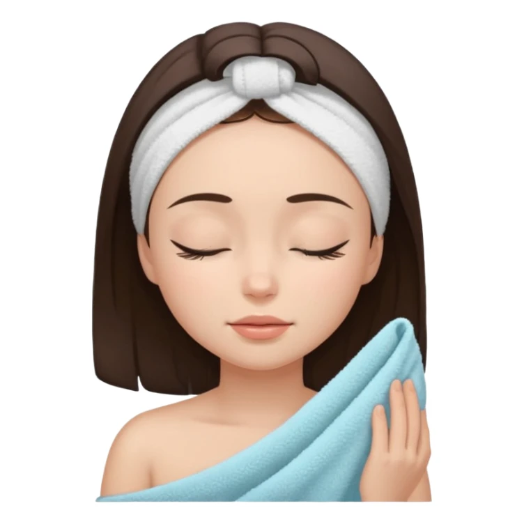 girl brunette getting a facial eyes closed sticker