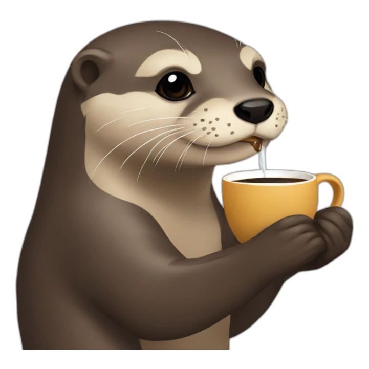 small claw river otter drinking coffee discord emote sticker