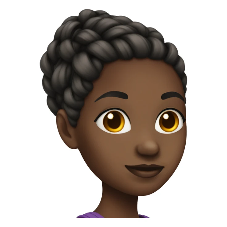 Black girl braided hair sticker