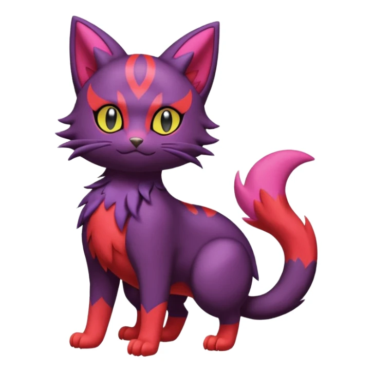 Liepard-Noibat-Litten-Skitty-Sprigatito-Pokémon-fusion-creature (full body) sticker