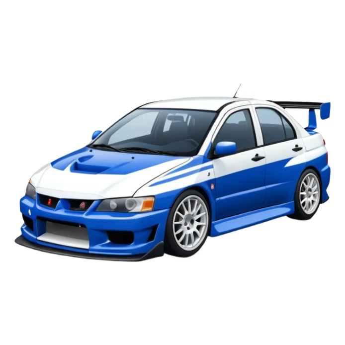 Mitsubishi lancer Evo viii blue and white sticker
