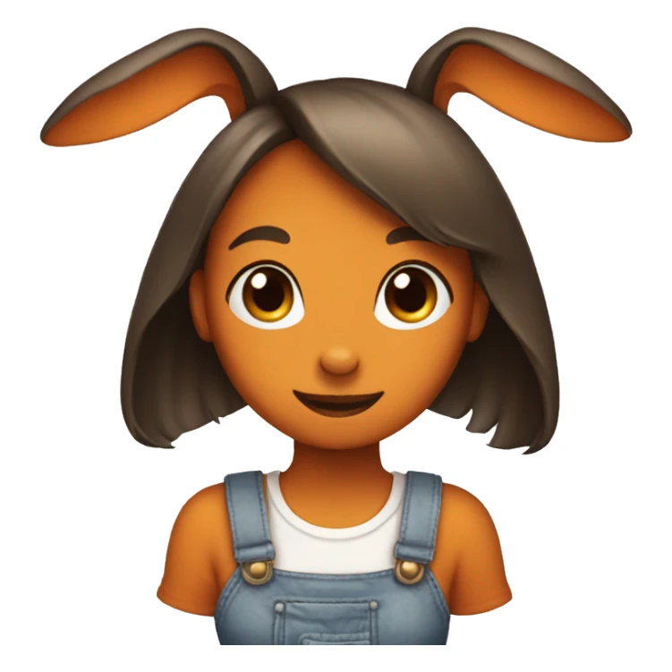 a girl bunny in dog ears holding a pumpkin sticker