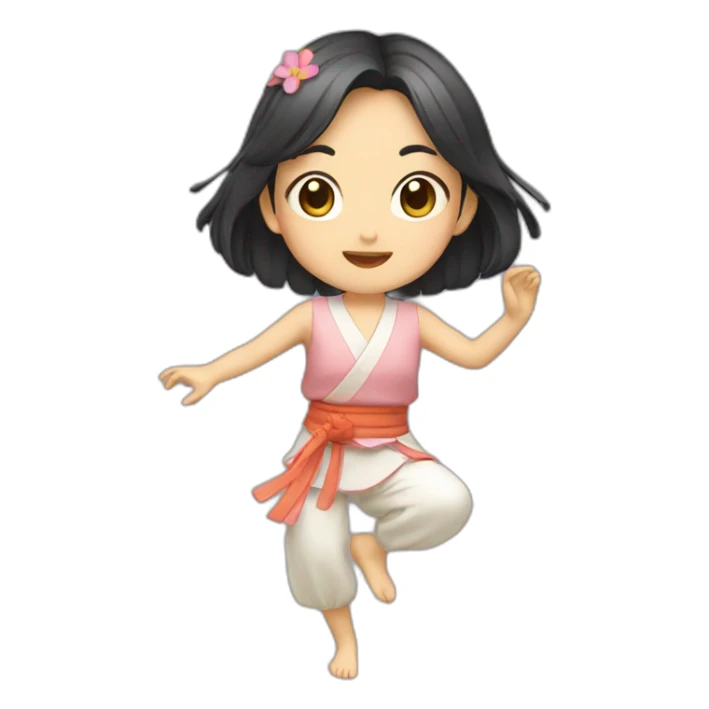japanese girl dancing forro sticker