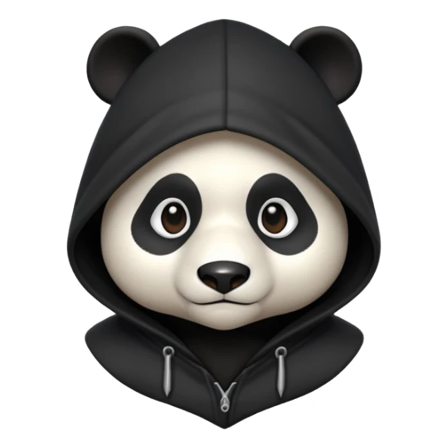 thief panda portrait, head and shoulders only, dark hood, secretive expression, stealthy burglar style, 3D cartoon, mobile game icon style, clean background, no text, no watermark
 sticker