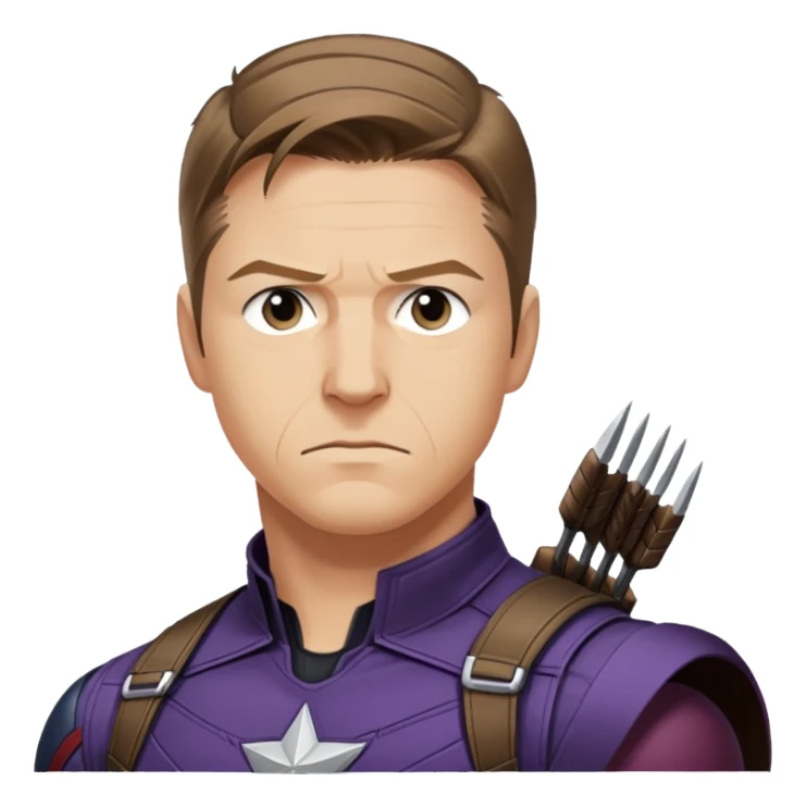 hawkeye clint barton portrait marvel, brown hair from captain america: civil war sticker