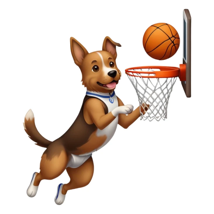 A dog with Jordan’s dunking a basketball sticker