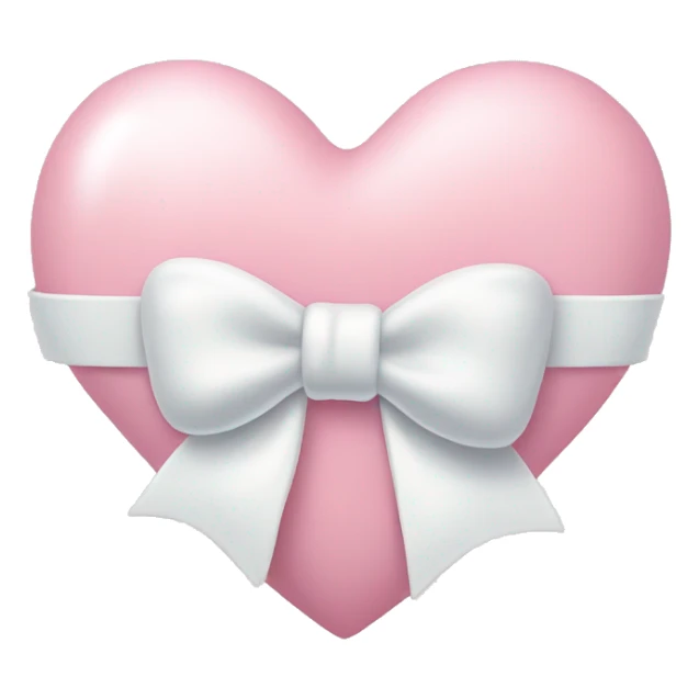 Pastel pink heart with white bow sticker