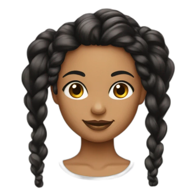 Fille de peau noir avec des tresses noires  sticker