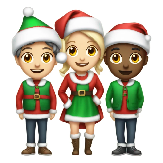 three roommates two boys one girl in christmas attire sticker