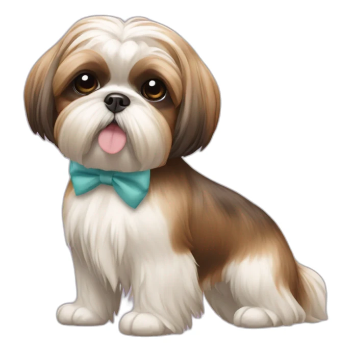 Dog Shih Tzu with a bow on head full-body sticker