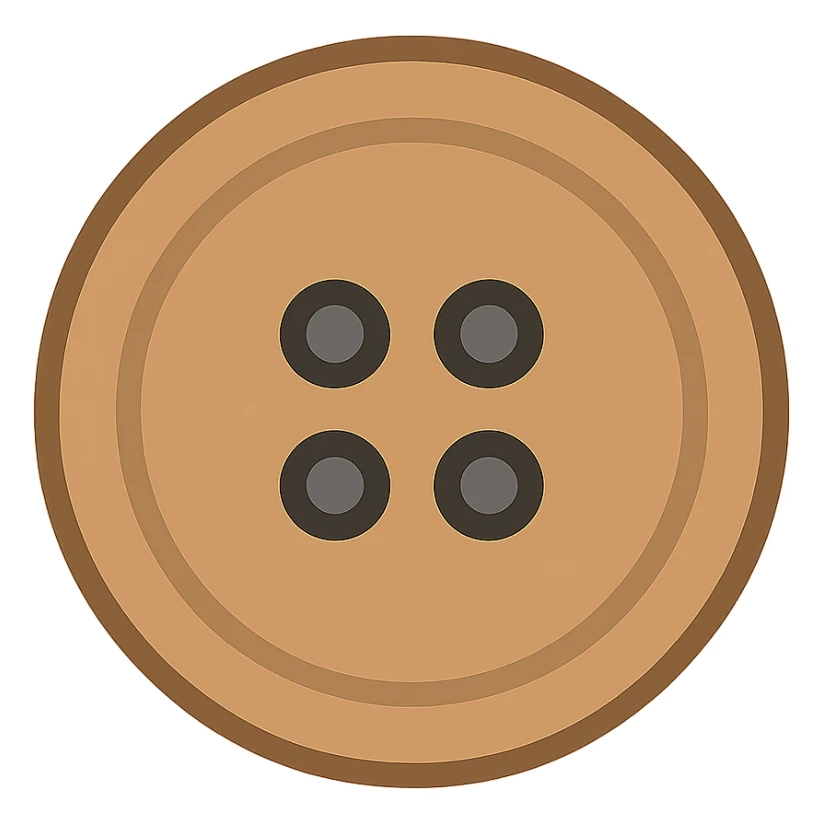 A button, zipper, or spool of thread, professional yet approachable style sticker