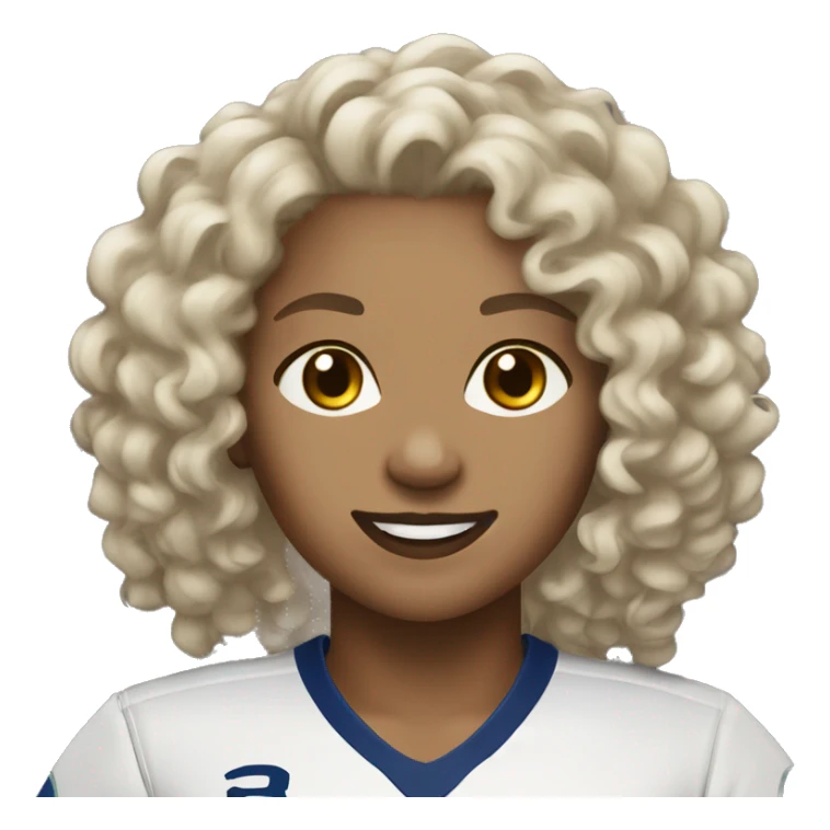 create a light skin curly hair female volleyball  sticker