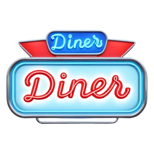 Nifty Fifties Diner marquee sign sticker