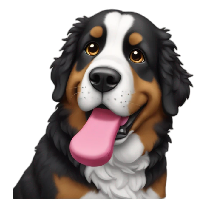 Berner sennen dog with a plushie in his mouth sticker