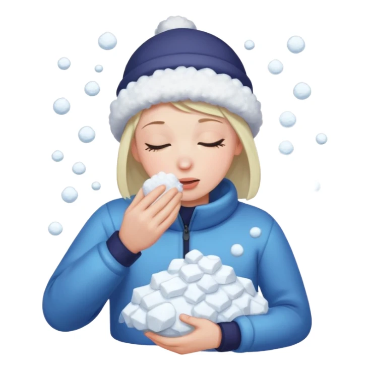 Nose smelling pile of snow sticker