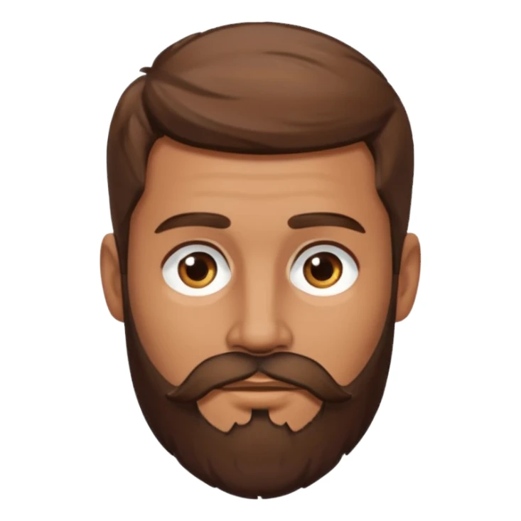 man with brown hair and a brown beard and silver a ring sticker