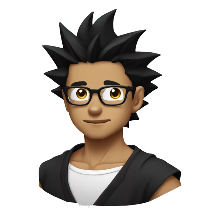 create an emoji of goku black with glasses sticker