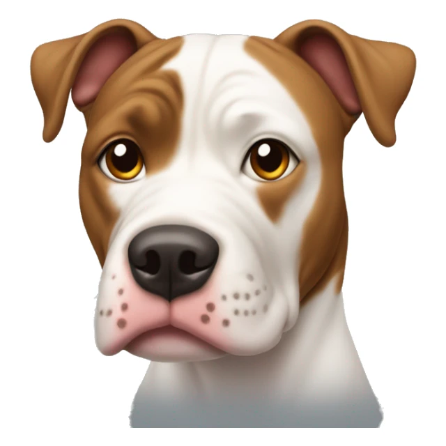 Pitt bull dog with white face and brown ears and nose  sticker