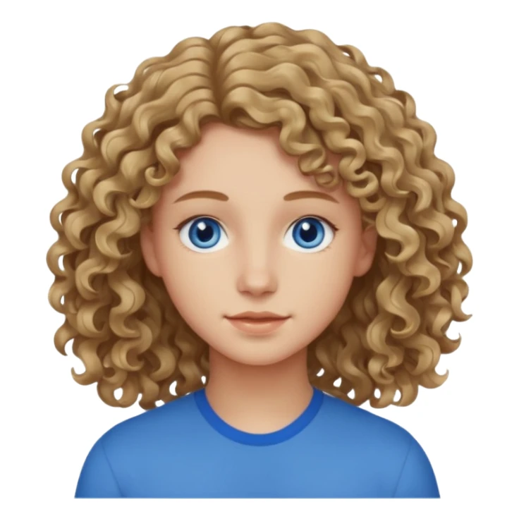 20 year old with wavy-curly dark blonde hair and blue eyes  sticker