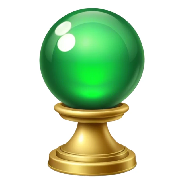 A green magic ball on a little stand sticker