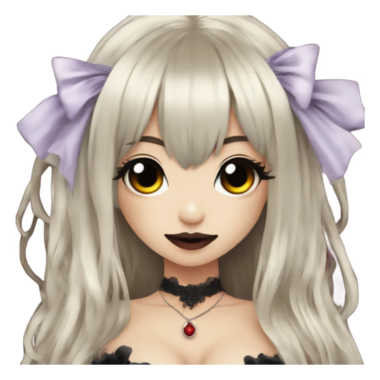 Vampire hime gyaru girl black hair sticker