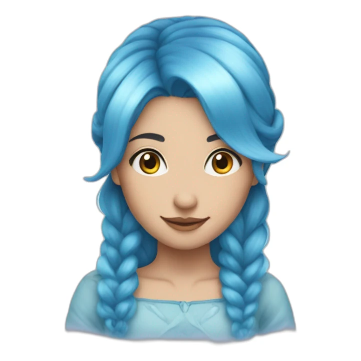 Fairy tale blue hair sticker