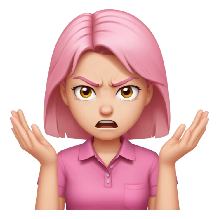 Angry Girl with pink shirt sticker