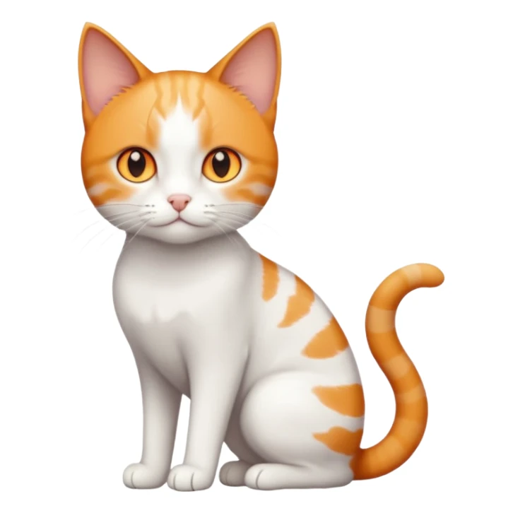 full body small short hair ginger and white cat with orange eyes  sticker